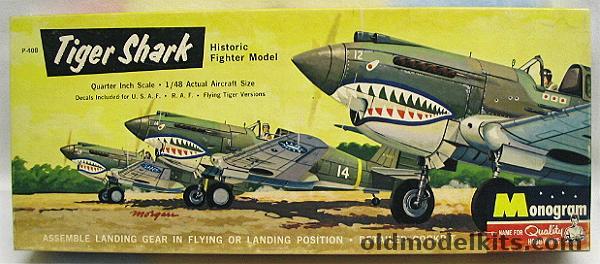 Monogram 1/48 Curtiss P-40B Tiger Shark (Warhawk) - USAAF / RAF / Chinese AVG Flying Tigers - Four Star Issue, PA96-98 plastic model kit